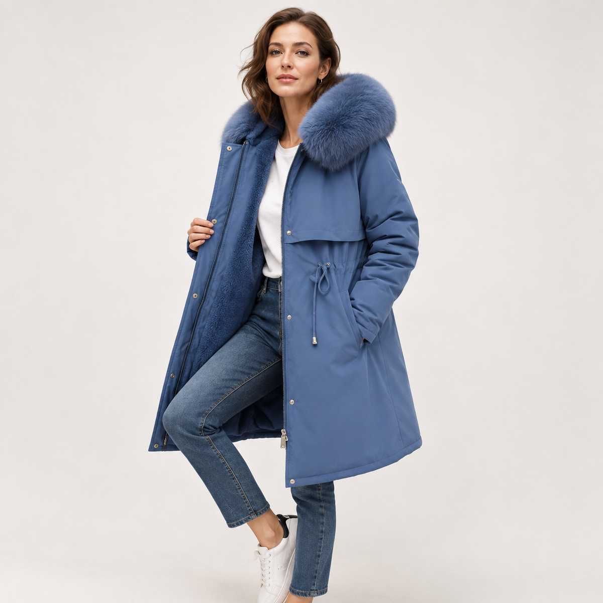 Camille Moreau | Luxe Fur-Trimmed Winter Parka