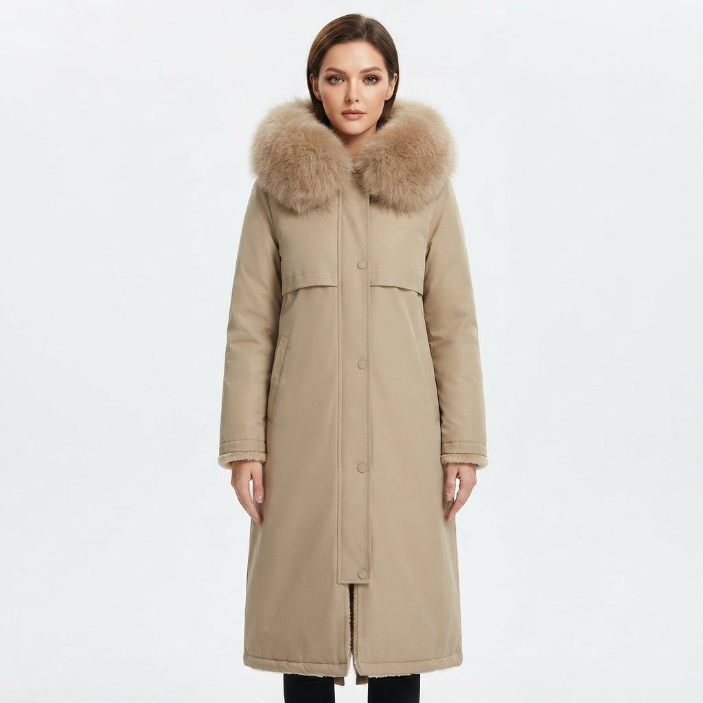 Camille Moreau | Luxe Fur-Trimmed Winter Parka
