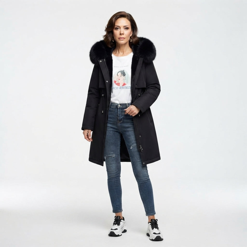 Camille Moreau | Luxe Fur-Trimmed Winter Parka