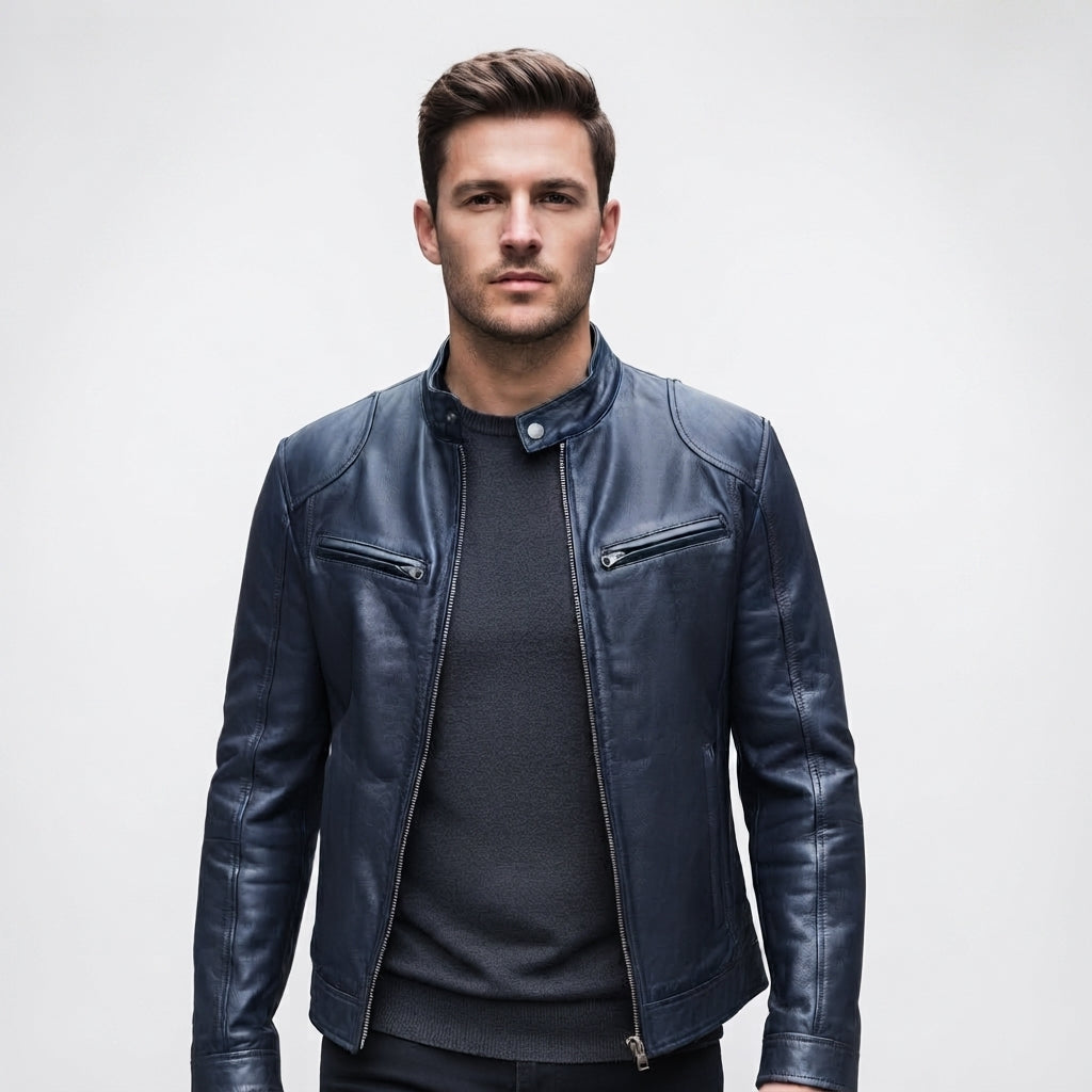 Matteo Bellini | Luxe Leather Biker Jacket