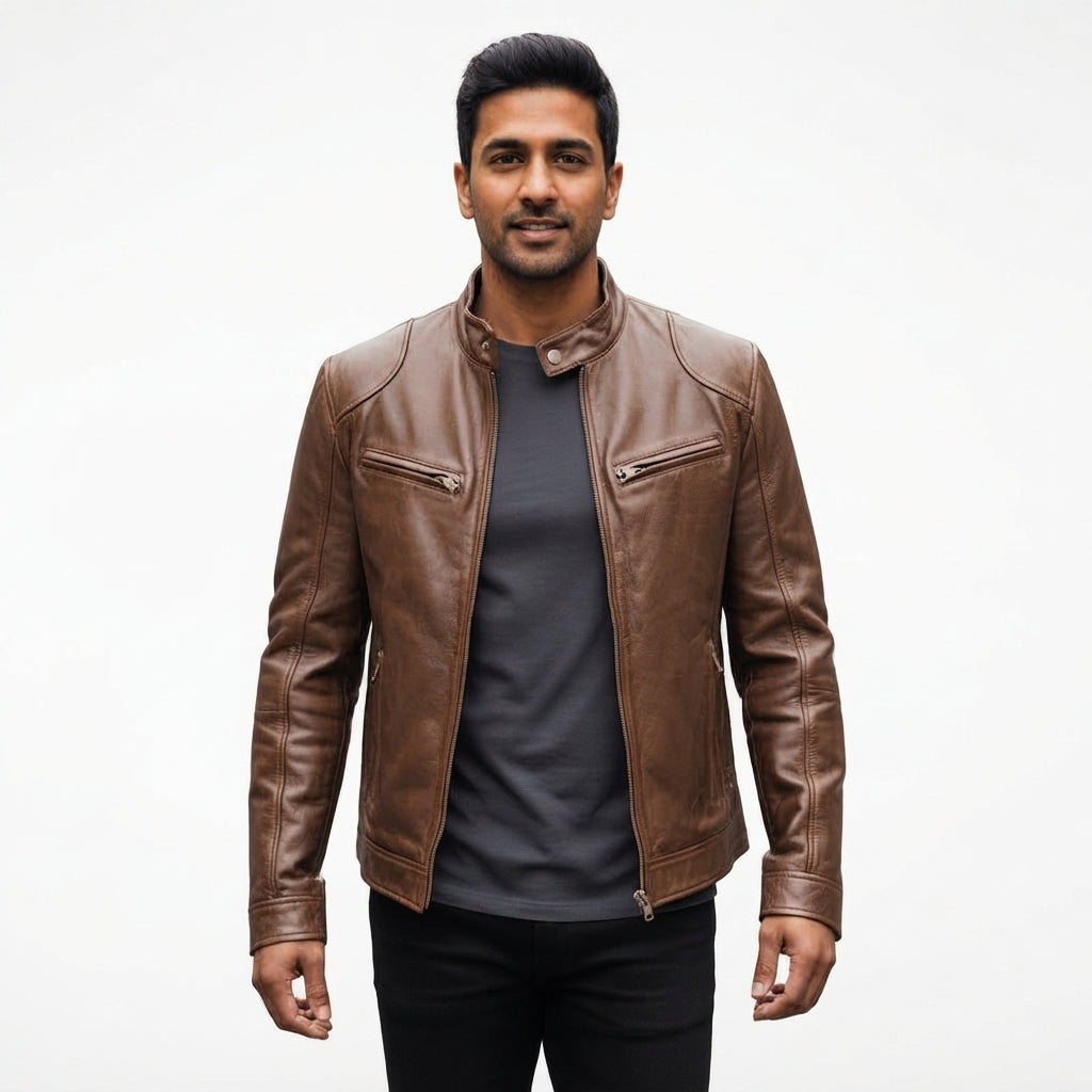 Matteo Bellini | Luxe Leather Biker Jacket