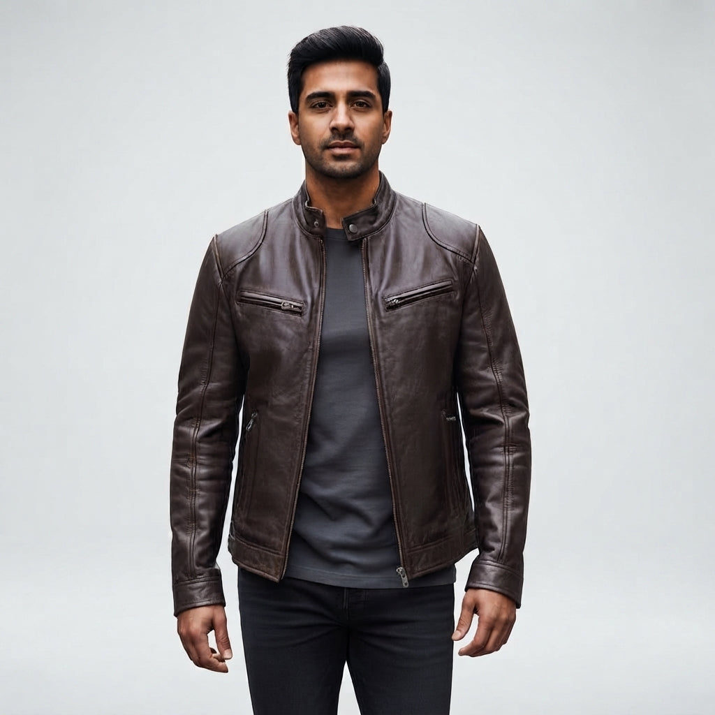 Matteo Bellini | Luxe Leather Biker Jacket